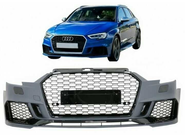 Para-choque frontal estilo RS3 para AUDI A3 8V 2016 a 2021 + grelha