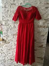 Suknia wieczorowa,balowa, weselna w kolorze czerwonym rozmiarze 36