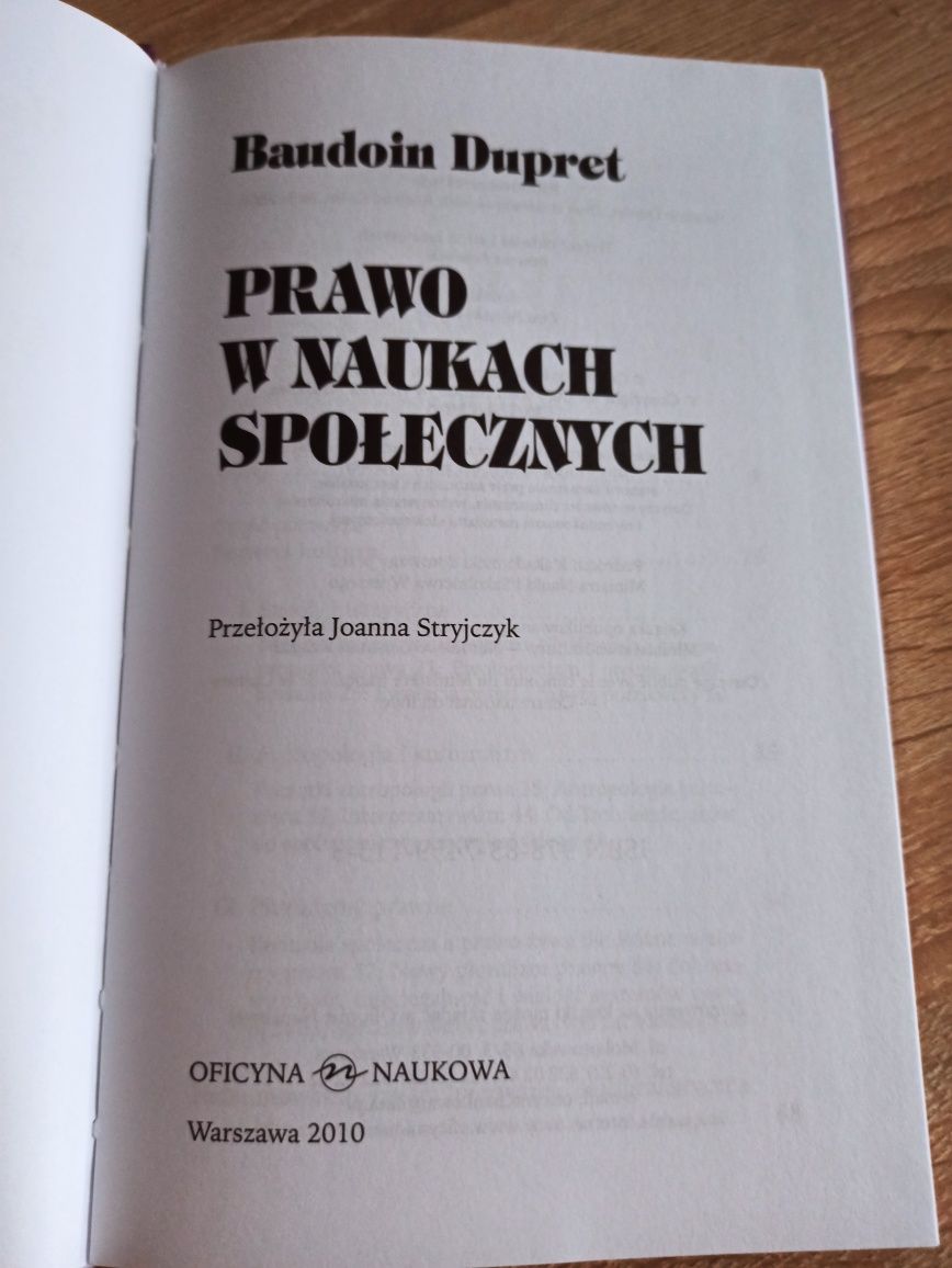 Prawo w naukach społecznych Baudoin Dupret