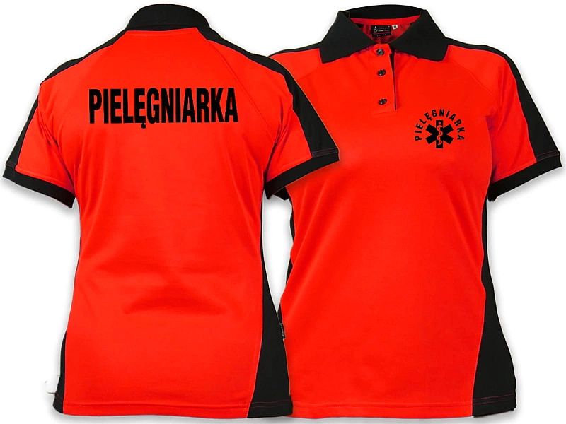 Koszulka ratownicza Polo FLUO damska FUNKCYJNA (L)