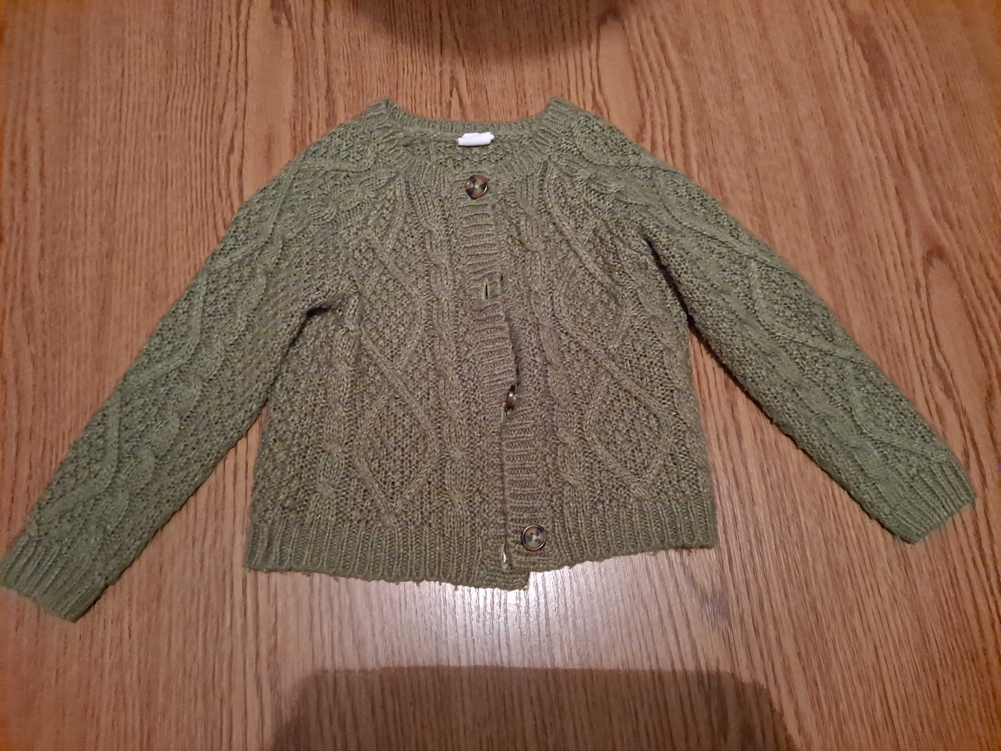 zielony sweterek Smyk 104 dla dziewczynki