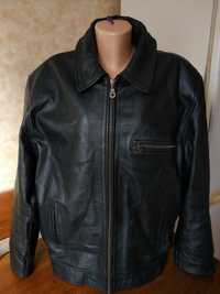 Стильна чоловіча чорна шкіряна куртка Fosters Trading Company 54-56 р.