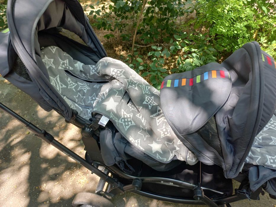 Универсальная коляска 2 в 1 для двойни ABC Design Zoom с аксессуарами