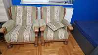 Fotele stylowe, dębowe, tapicerowane 2 sztuki