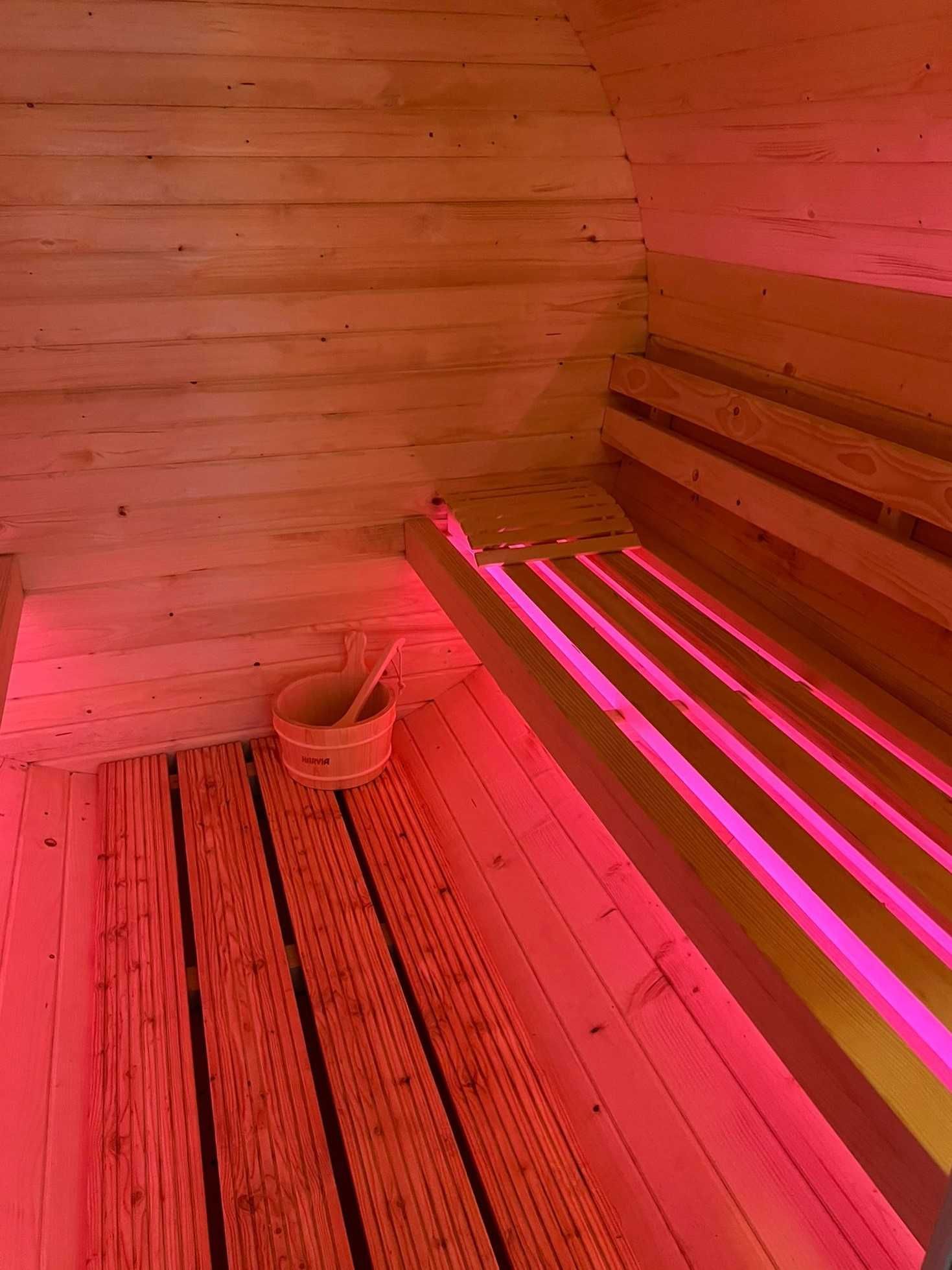 Sauna Ogrodowa Beczka Ruska Bania 2,5m Dowolna Konfiguracja Cenowa