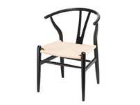 Krzesła skandynawskie wicker czarne inspirowane Wishbone