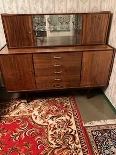 Kredens / Komody / Stół z PRL vintage 70's orzech wysoki połysk