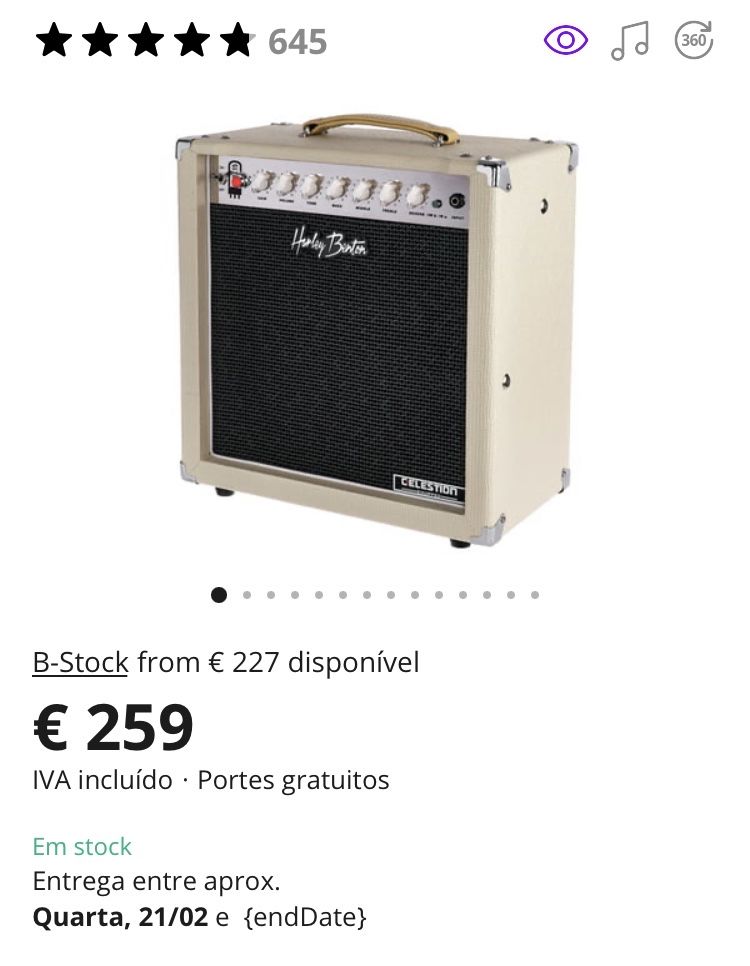 Amplificador guitarra Harley Benton Tube15