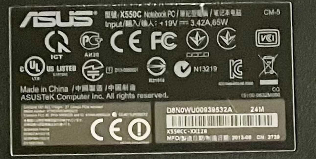 Laptop ASUS X550CC • i5 • SSD 1TB • 4GB RAM • GeForce 720M