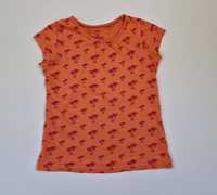 Летняя оранжевая футболка девочке р. 110-116 пальмы lupilu хлопок