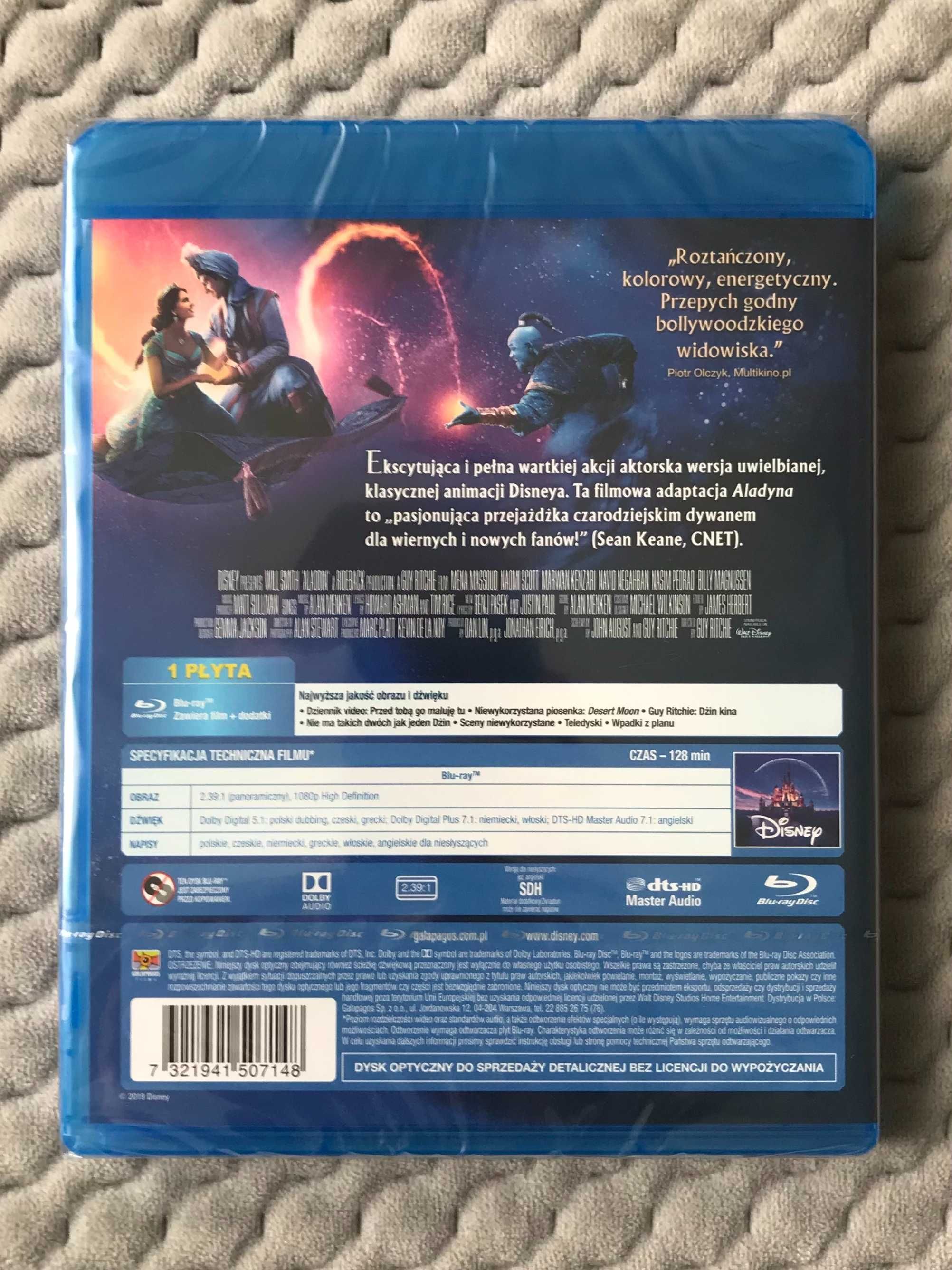 "Avatar", "Książę Persji Piaski Czasu", "Aladyn" - 3 Blu-ray FOLIA!!!