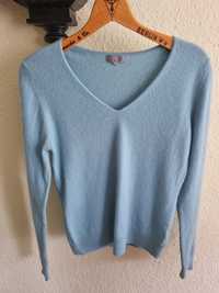 Sweter kaszmir 38 S niebieski