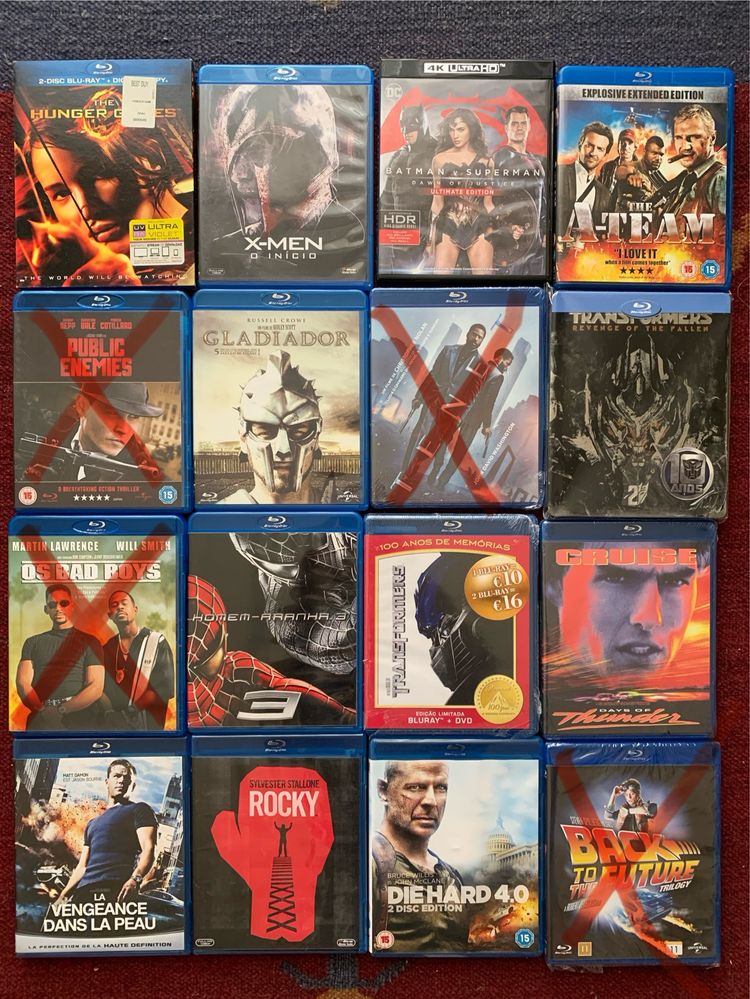 Bluray e 4K ver fotografias Vários Filmes Alguns ainda selados Nacionais e Importados Blu-ray e Dvd + Info