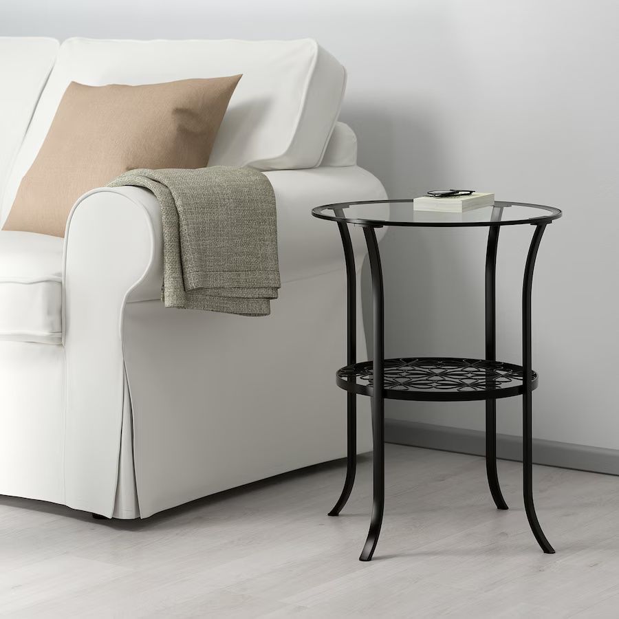 OPORTUNIDADE! Mesas de apoio IKEA novas, preto/vidro.