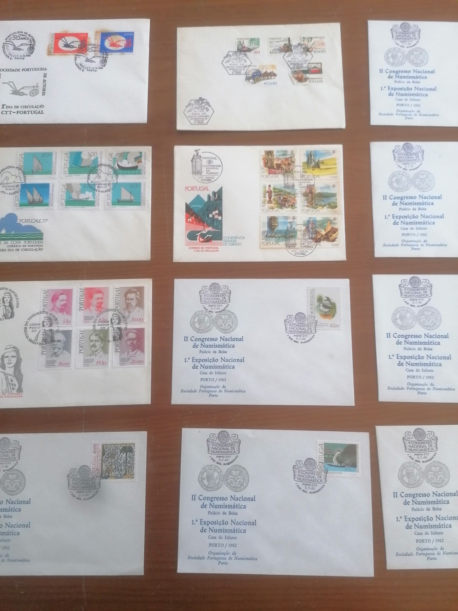 Conjunto de 12 envelopes selados novo antigos
