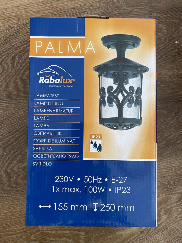 Lampa ogrodowa Plafon czarny Rabalux Palma nowa