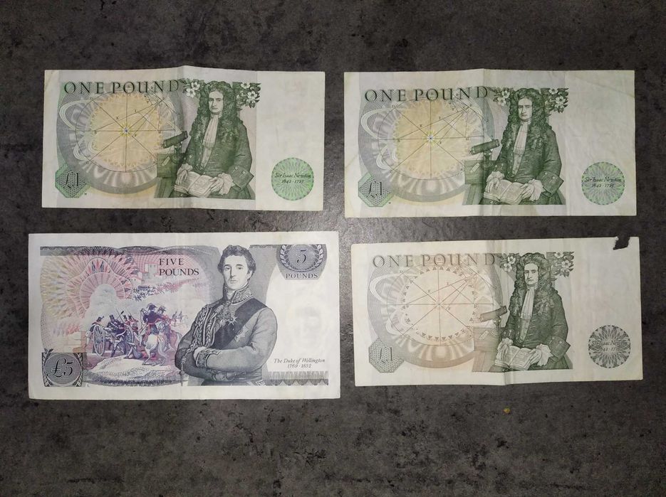 Conjunto de libras antigas do Reino Unido