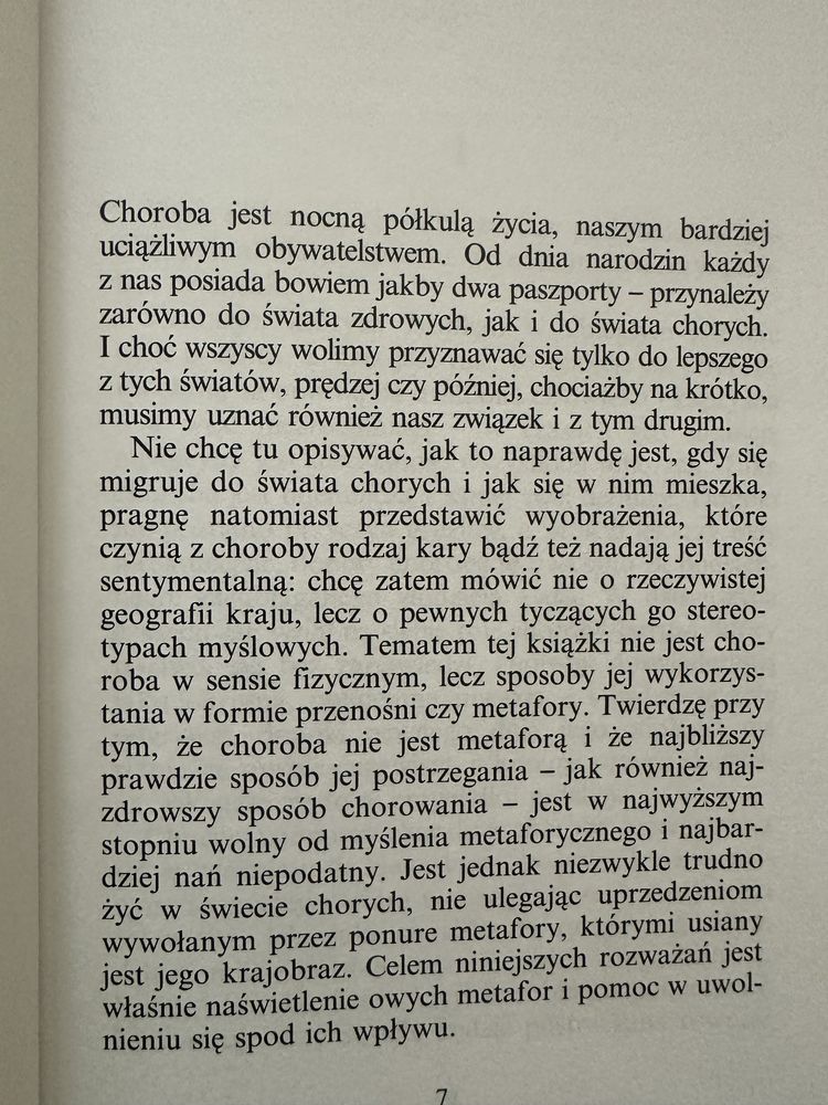 Choroba jako metafora. AIDS i jego metafory S. Sontag