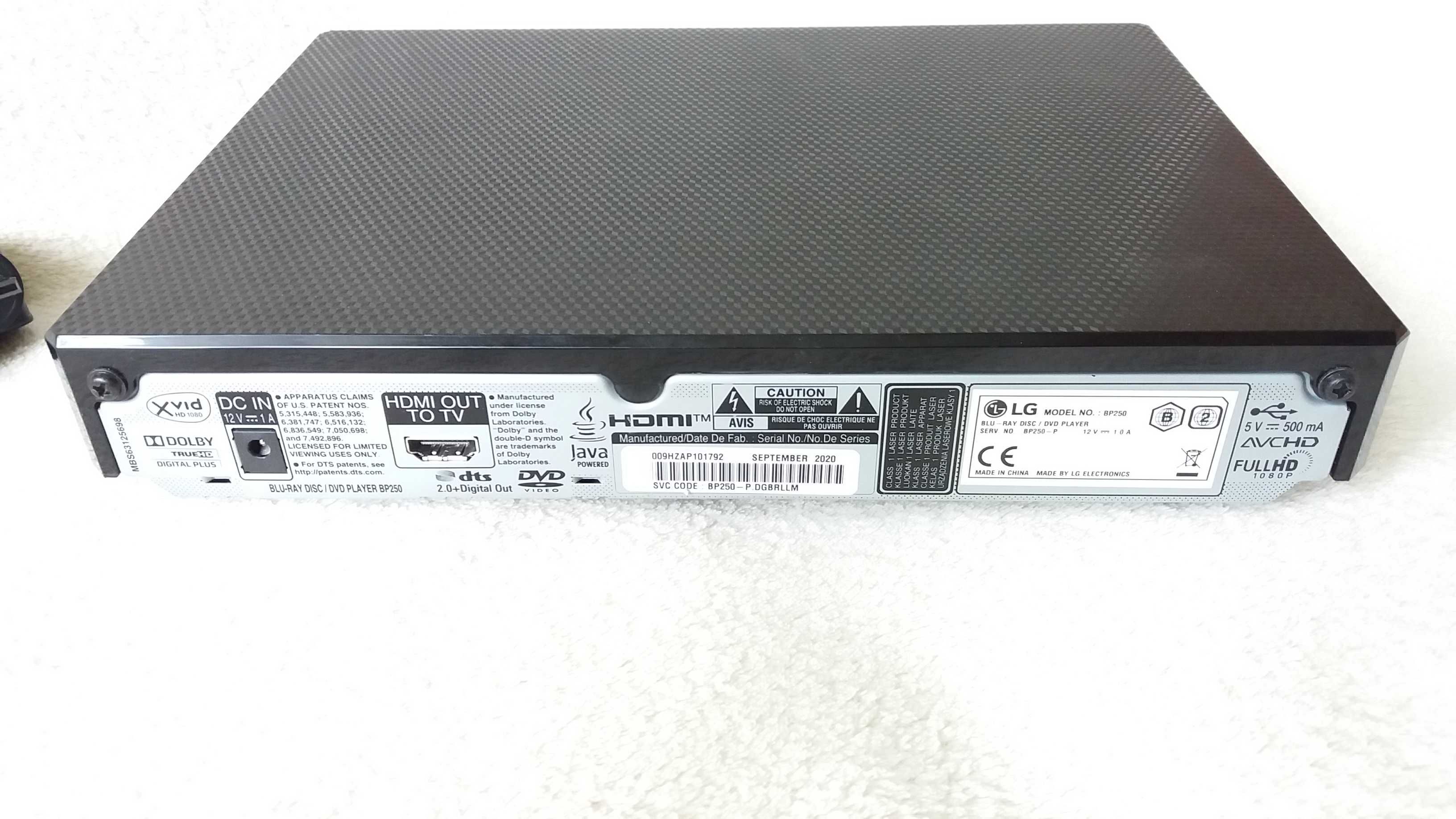 LG Blu-Ray BP250 DVD USB + Pilot Karbon BluRay