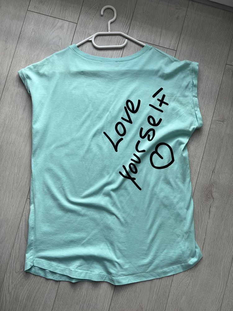 Bluzka koszulka Fancy miętowa love yourself WADA