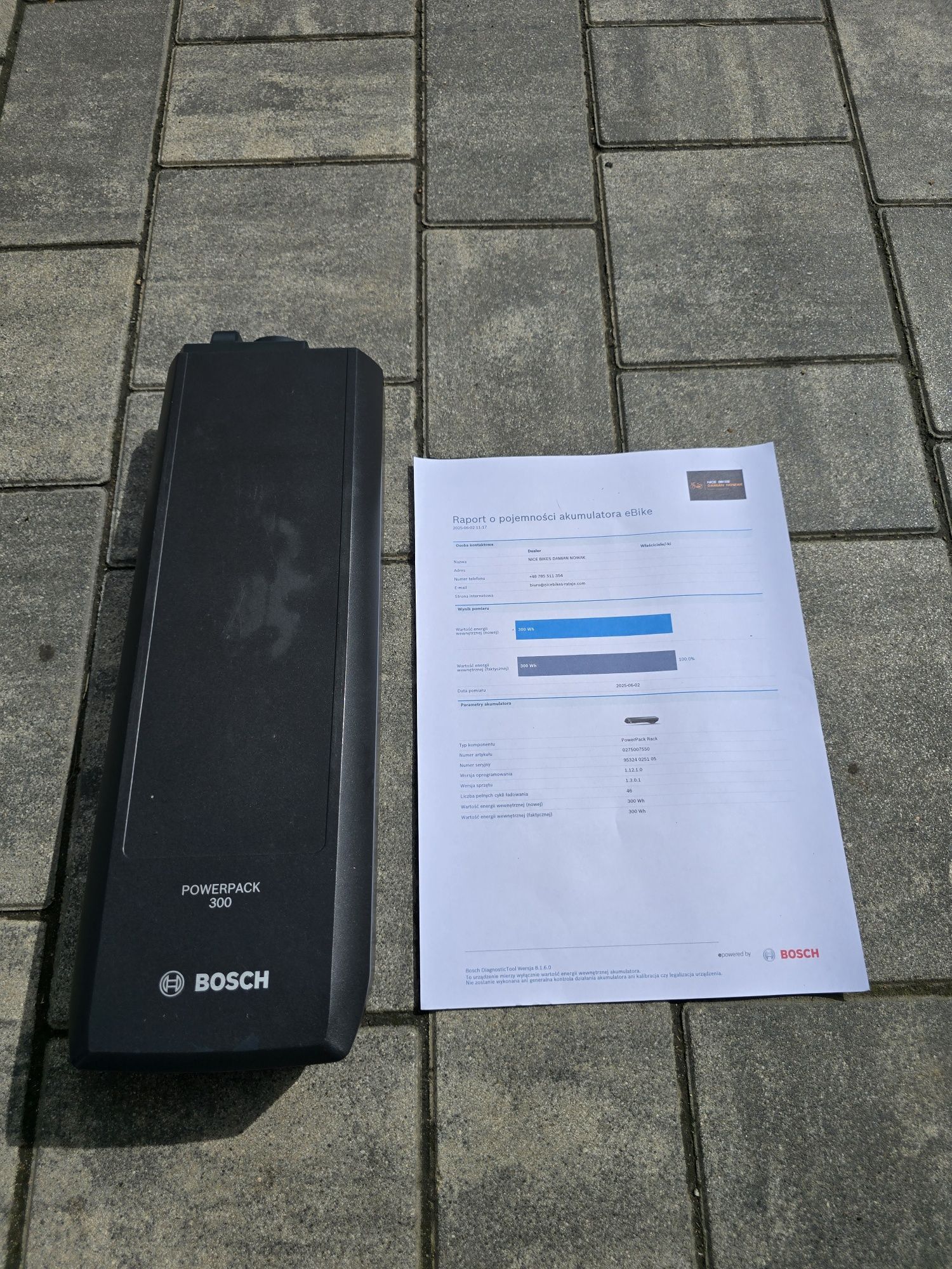Bateria Akumulator BOSCH POWERPACK 300Wh na bagażnik 46 cykli 100% spr