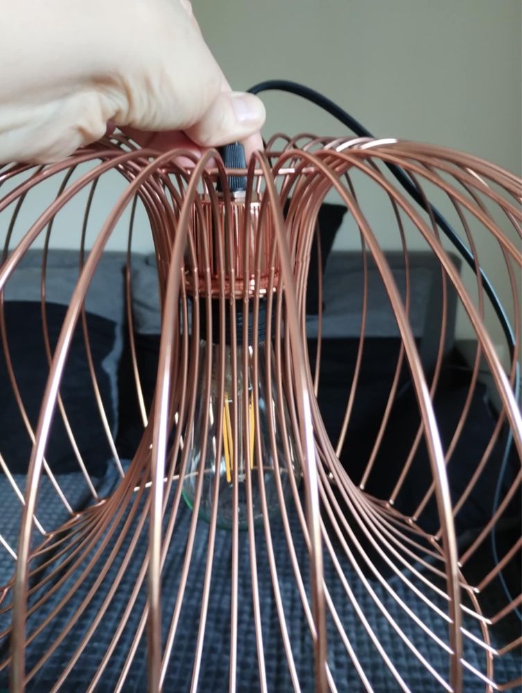 Lampa wisząca miedziana