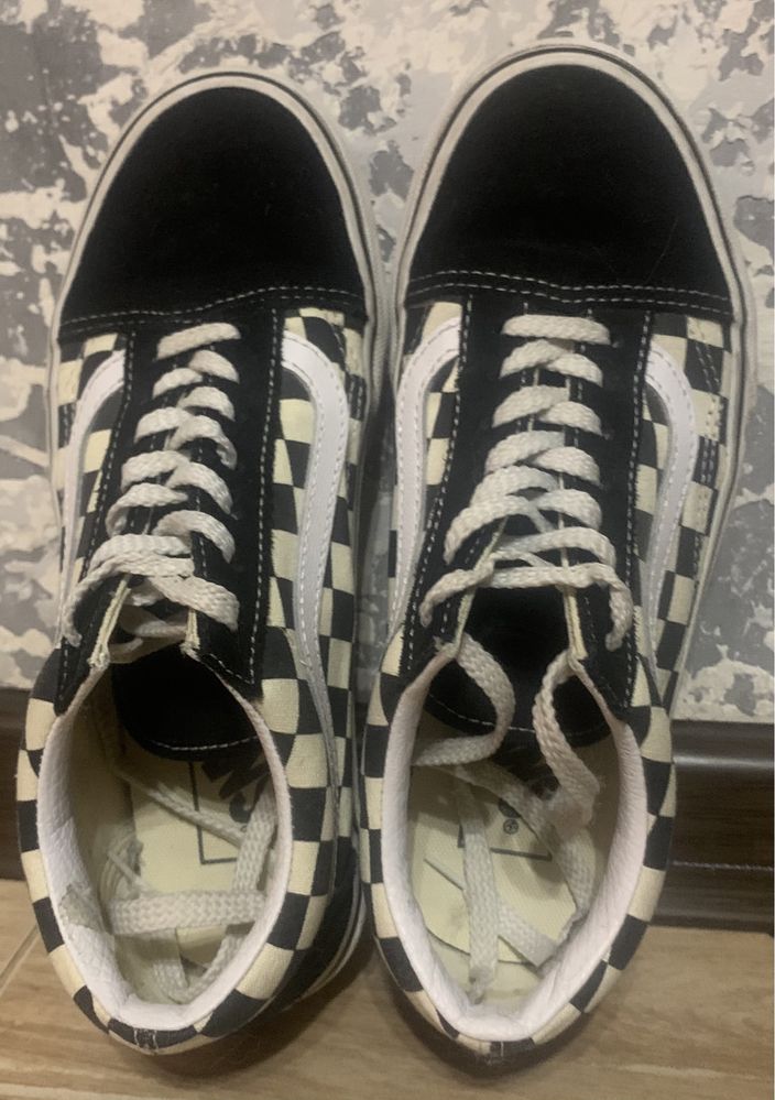 Кеди низькі чорні в клітинку Vans old skool 36.5 розмір