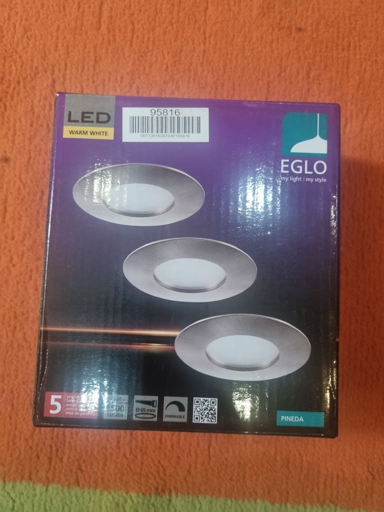 Wbudowane reflektory LED Eglo, 3szt  po 6W