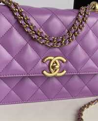 Chanel flap chain fiolet