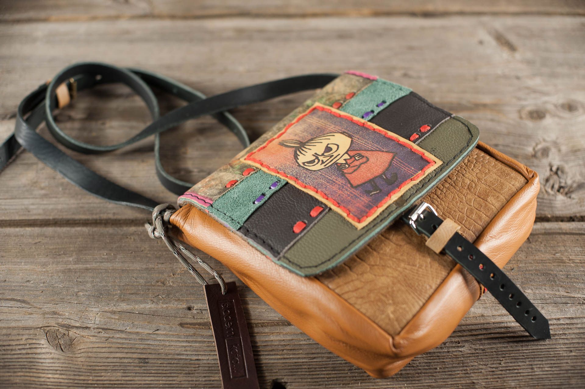 torebka damska mała złośnica skórzana handmade