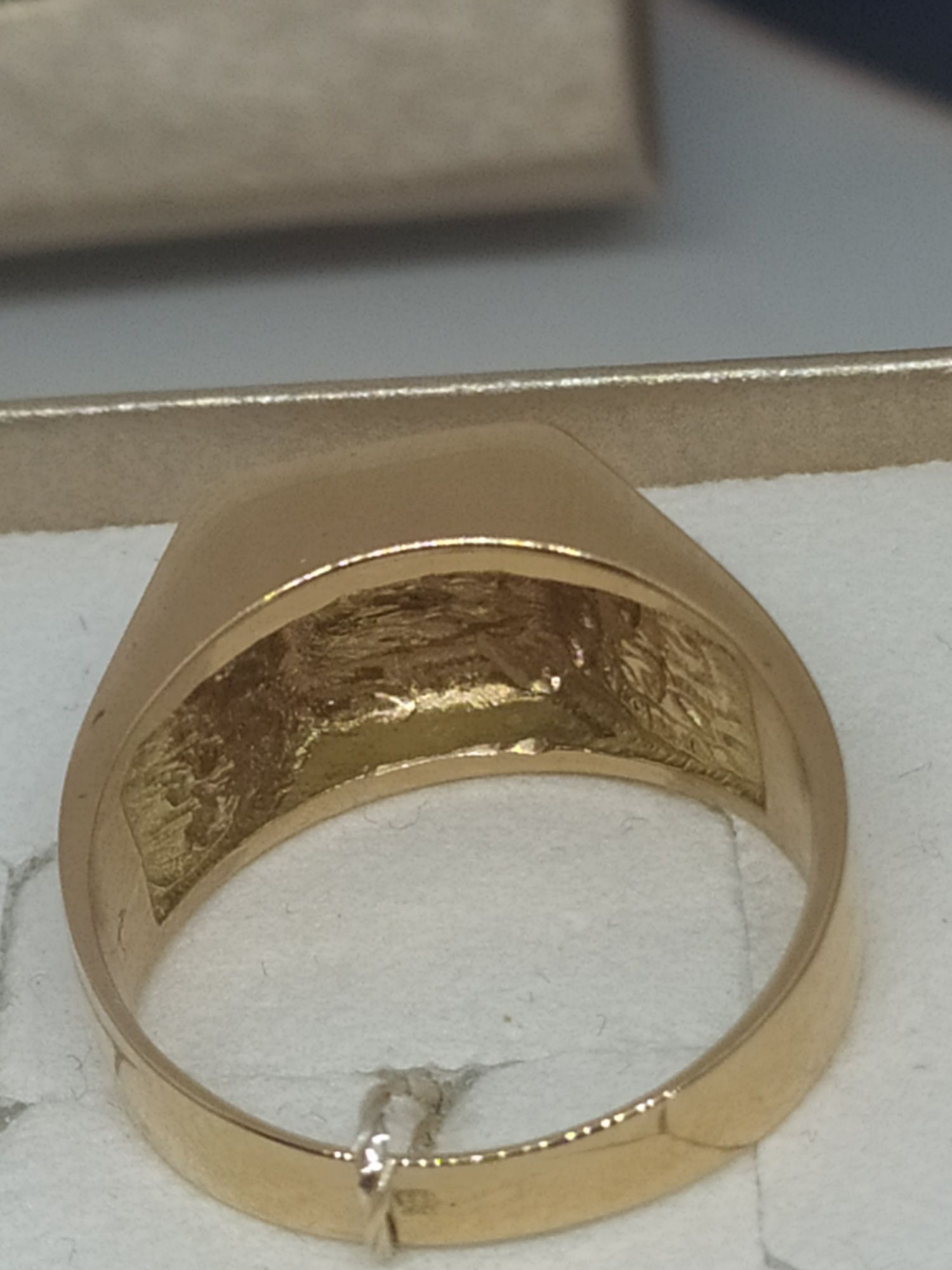 Piękny złoty pierścionek sygnet różowe złoto PR 585