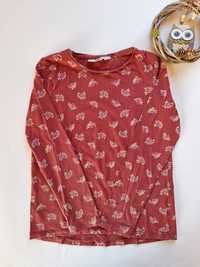Koszulka H&M w kwiatki 134 dla dziewczynki długi rękaw bawełna