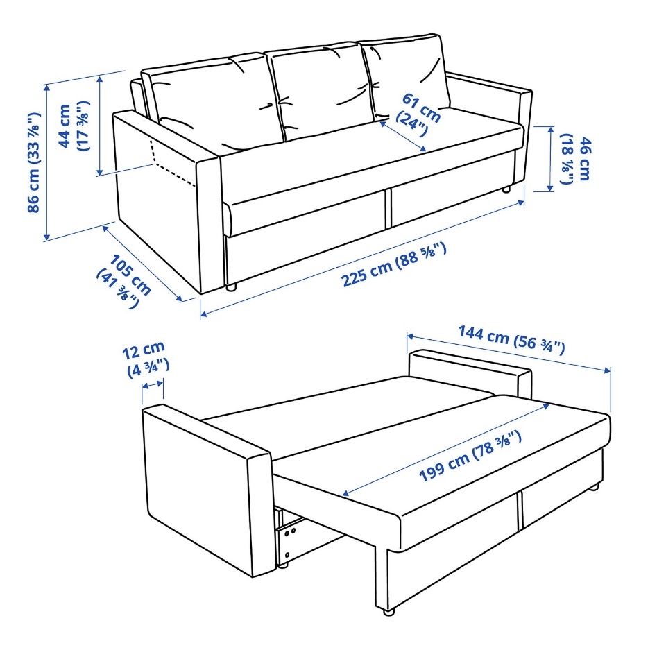 Sofá-cama - cor cinzento claro