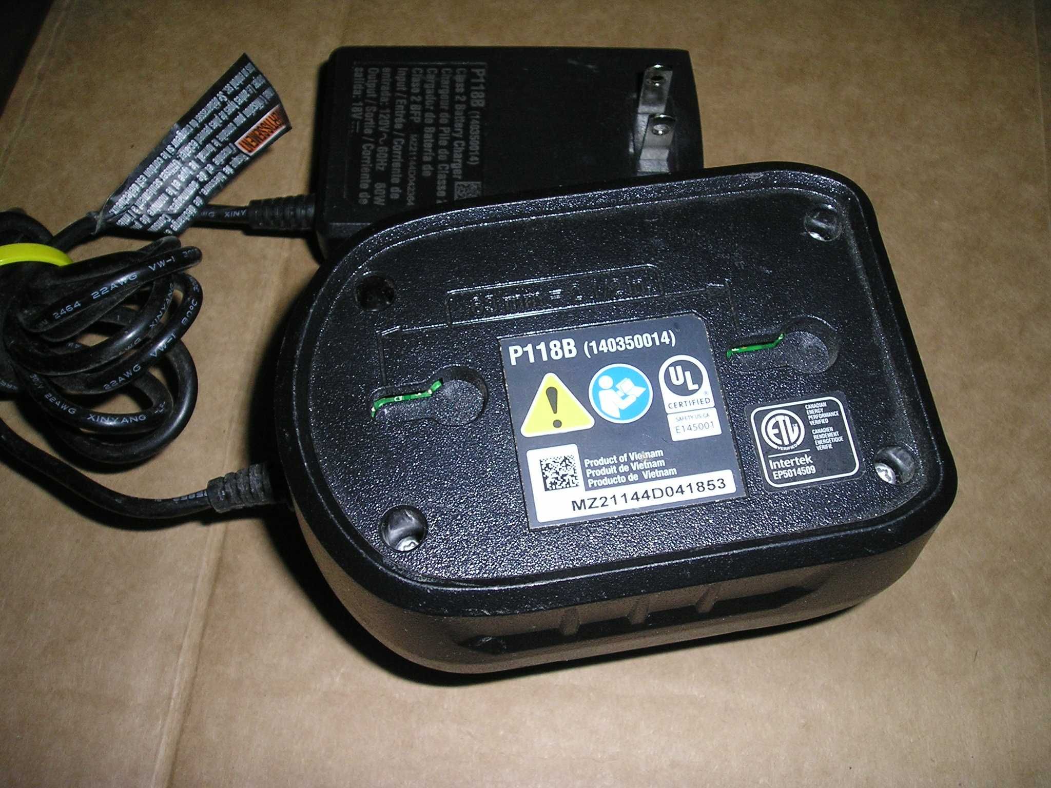 зарядка RYOBI ONE+ P118B оригинал США 120V