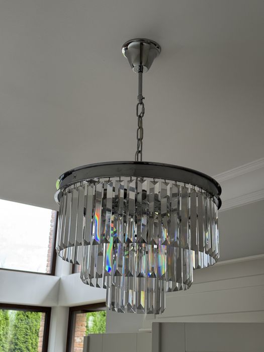 Kryształowy żyrandol 45 cm chrom – 2 sztuki, jak nowe