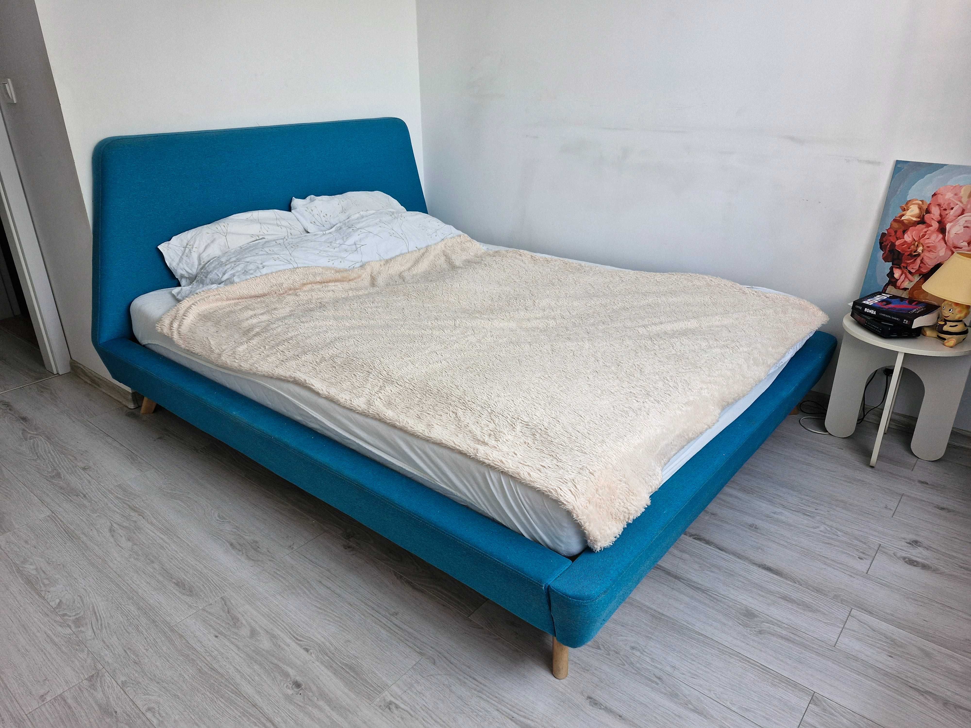 Łóżko sypialniane 160x200w kolorze turkusowym-do nowoczesnej sypialni!