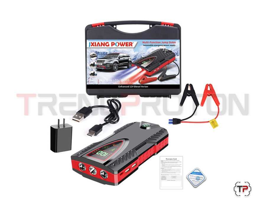 Booster de Arranque c/ Função Powerbank 99800Ah e Mala de Transporte