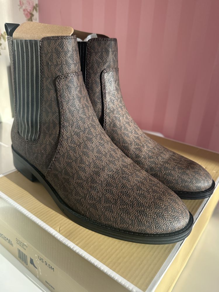 Жіночі челсі коричневі Michael Kors сапожки черевички Майкл Корс