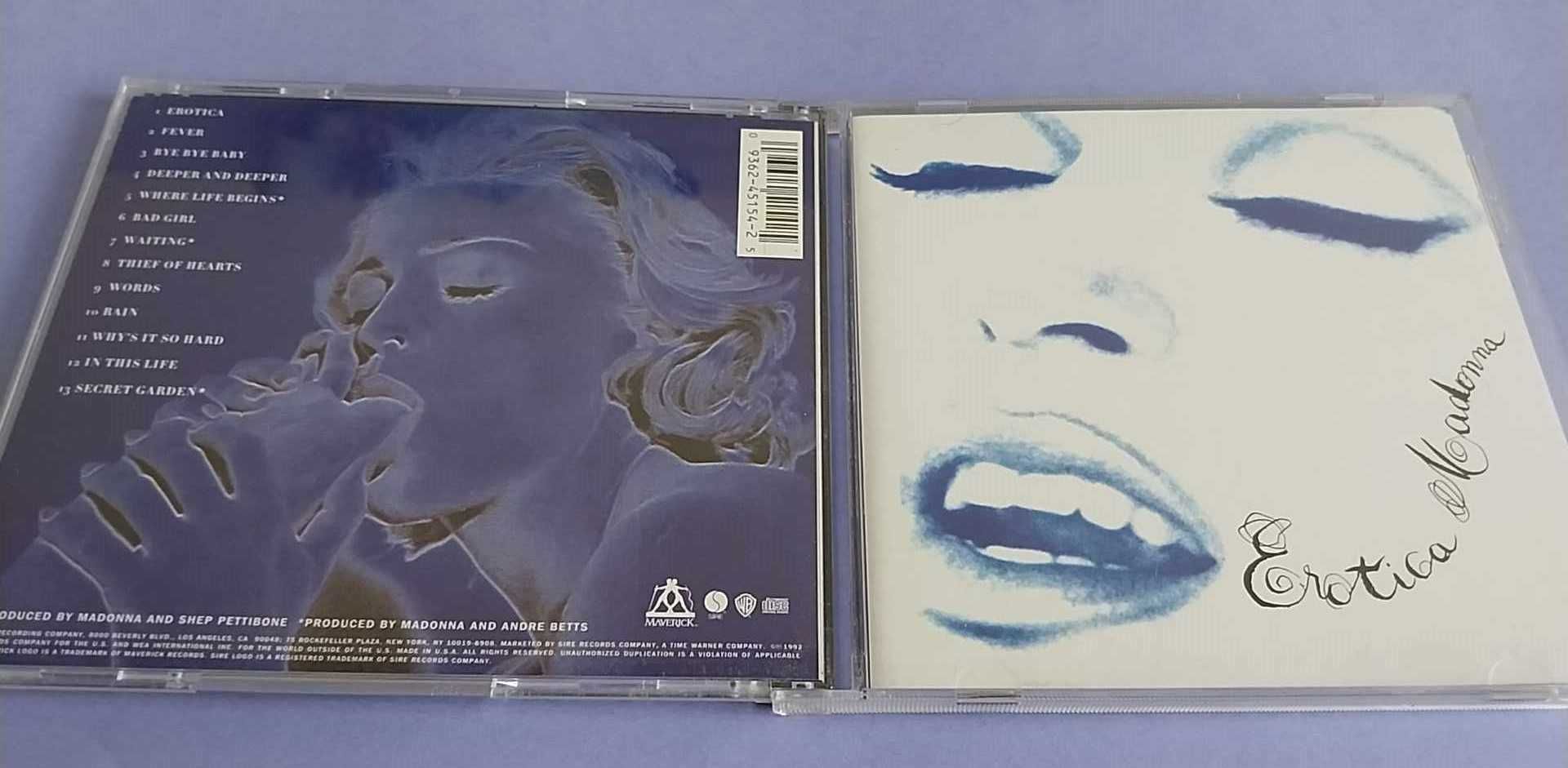 Madonna – Erotica CD USA 1992 - Clean Version, SRC Pressing