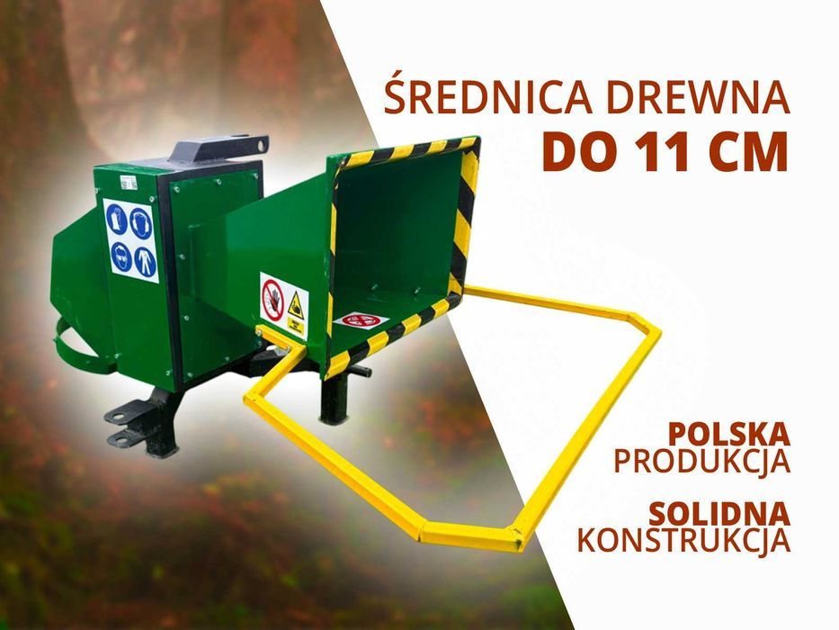 Rębak walcowy na WOM do ciągnika – tnie drewno na kawałki SOLIDNY