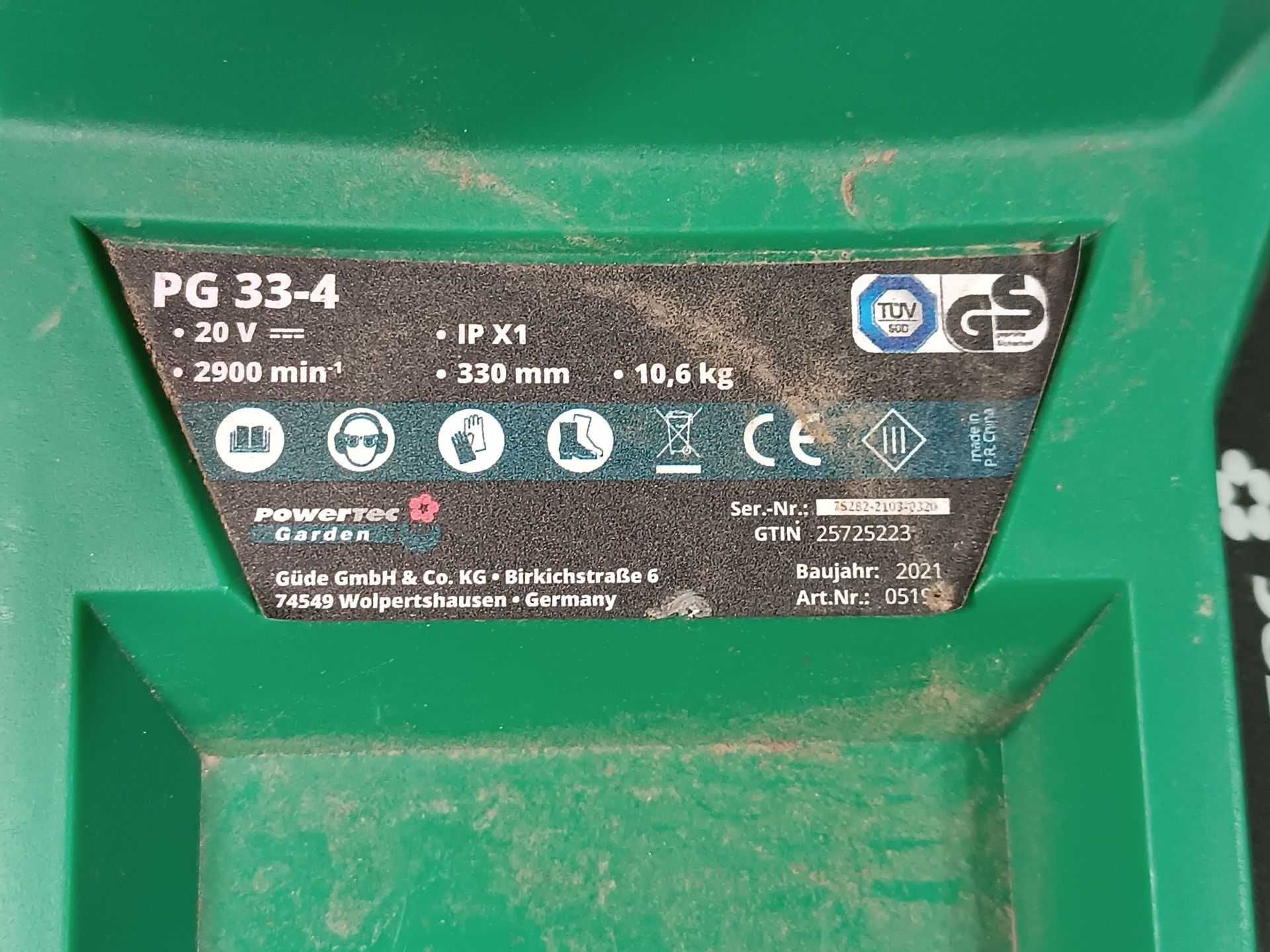 Газонокосилка аккумуляторная POWERTEC GARDEN 20в комплект, нож 33см