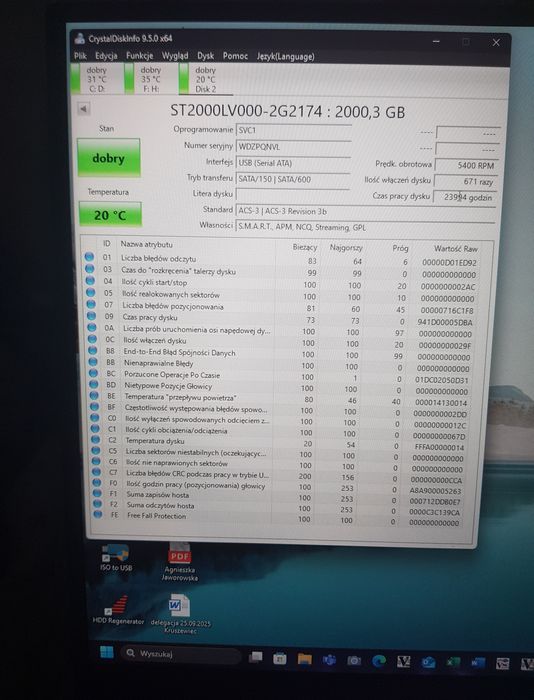Dysk  HDD  2 TB 2,5' Seagate Skyhawk PC Laptop Xbox PS4 NAS