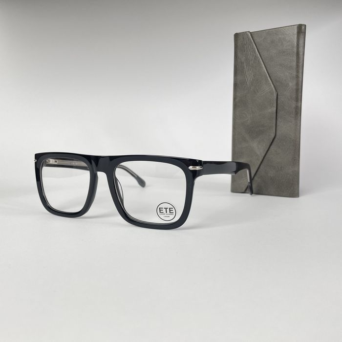 Okulary oprawki ETE unisex - czarne, acetat, klasyczne