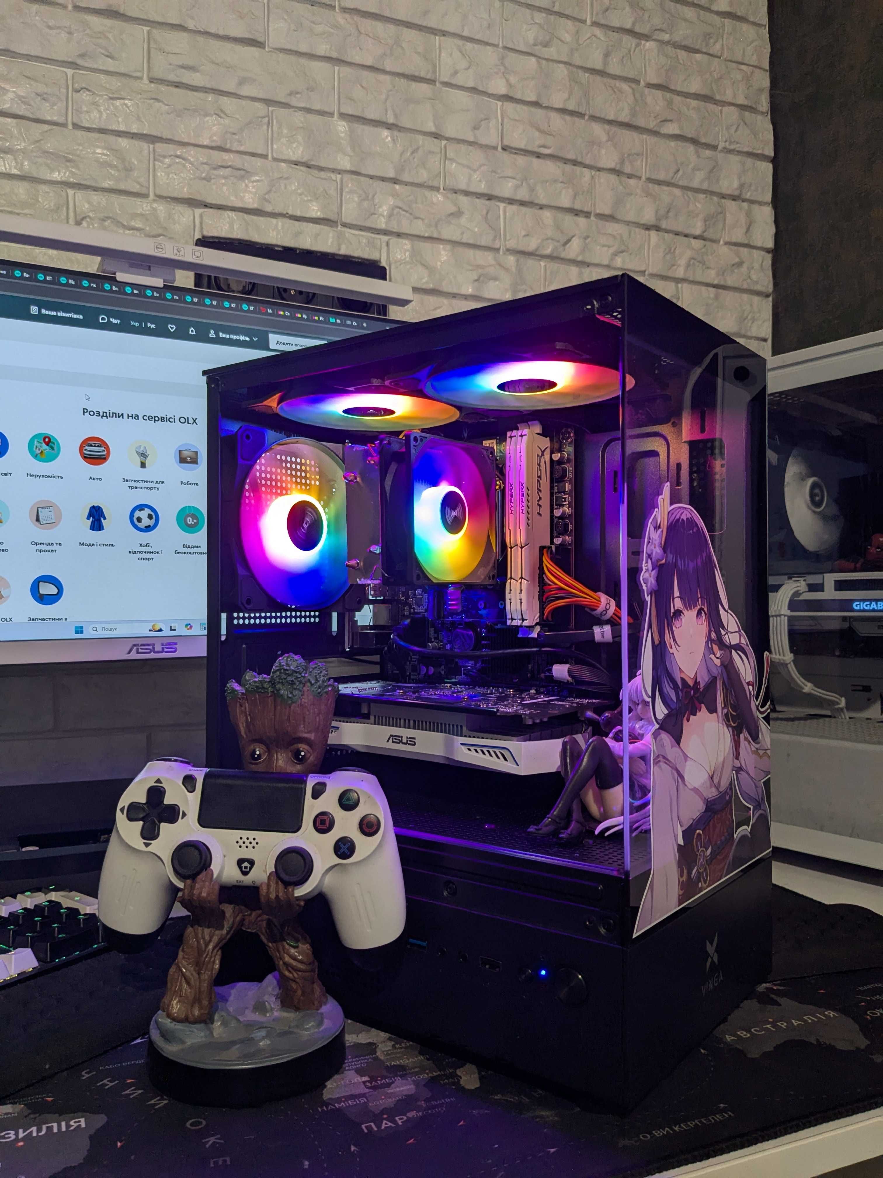 Стилізований Ігровий ПК: RAM 16 GB/ i5 / Asus GTX950 / RGB Башня Win11