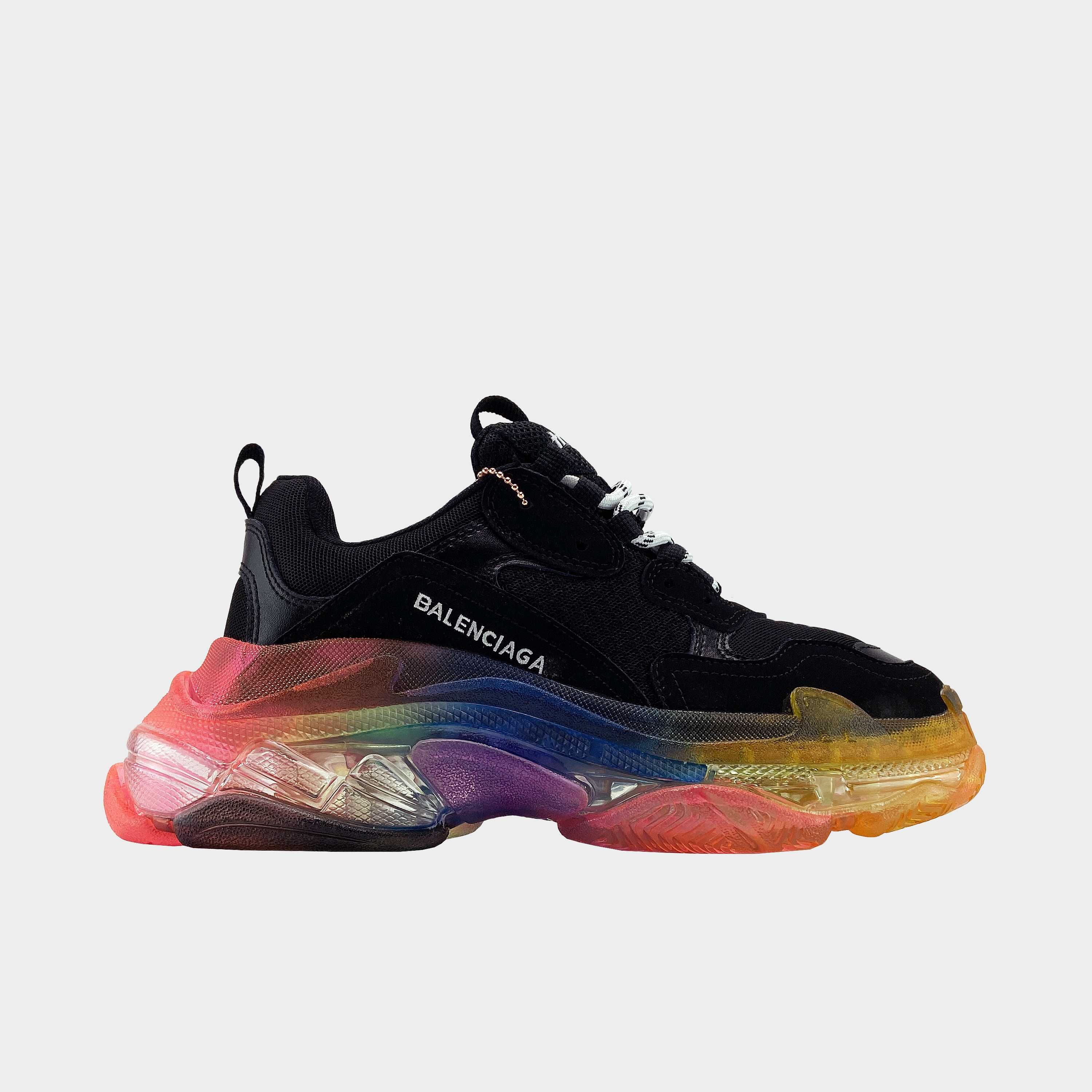 Balenciaga Triple S Clear Sole Black Rainbow