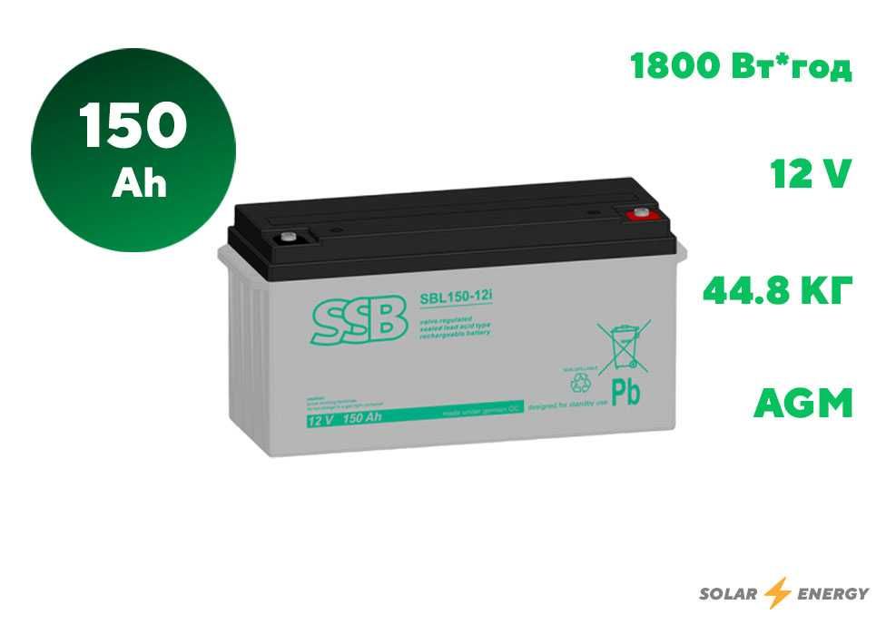 Акумуляторна батарея SSB Battery SBL150-12i AGM 12V 150Ah (C10)