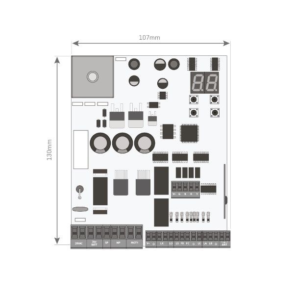 Motorline MC60 Placa 24v para motor de correr