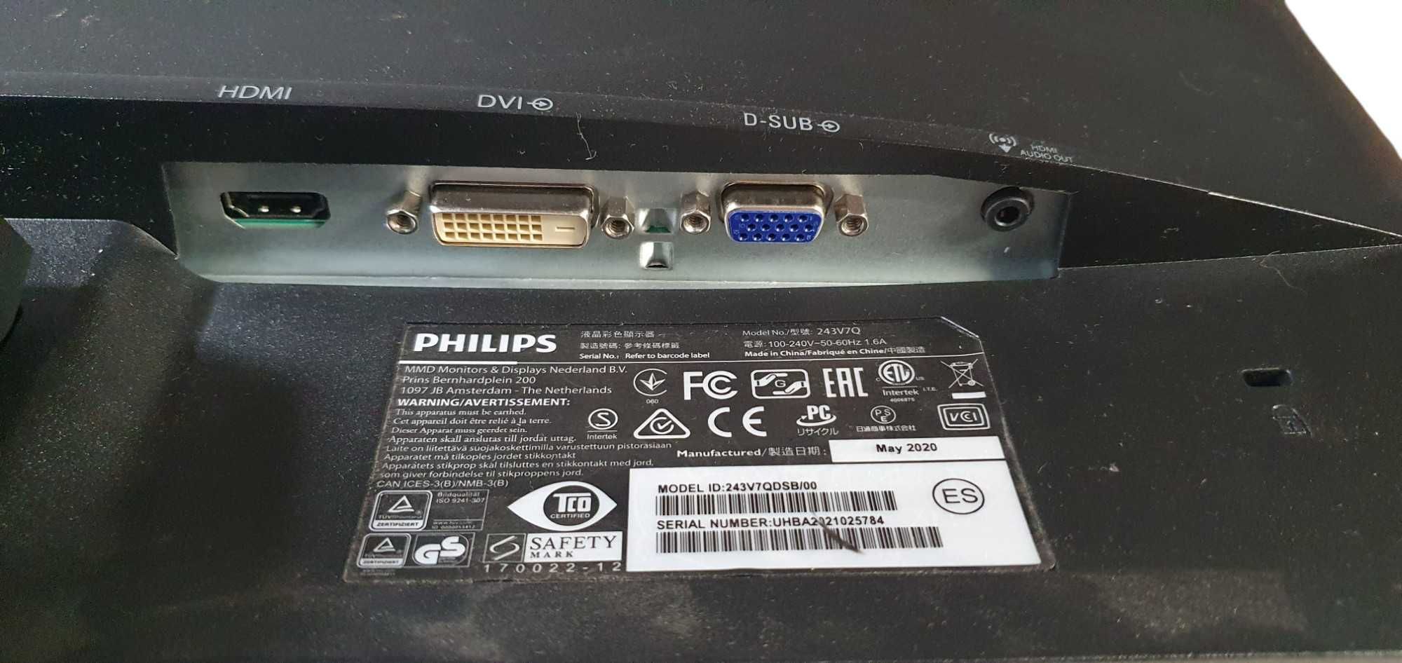 Monitor LED Philips 243V7QDAB/00 23,8 " 1920 x 1080 px IPS / PLS