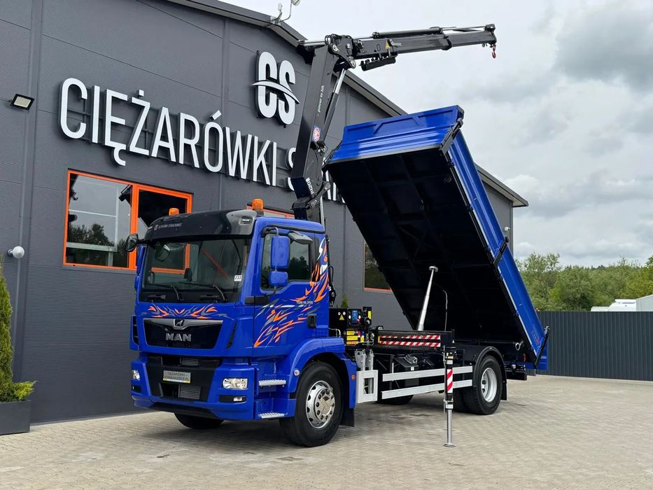 MAN TGM TGL TGS 18.250 // E6 // wywrotka + HDS HMF z pilotem // 4x2 // budowlanka // kiper wywrot żuraw dzwig kran crane  TGM TGL TGS 18.250 // E6 // wywrotka + HDS HMF z pilotem // 4x2 //