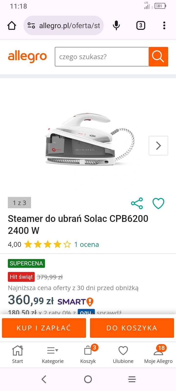 Żelazko parowe 2400W